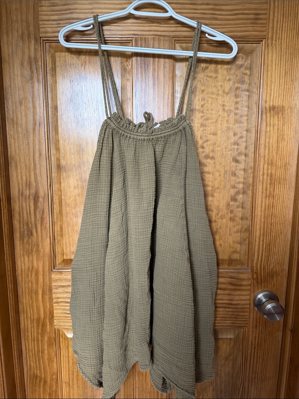 Daily Practice Anthropologie Green Cotton Muslin Mini Dress- Size XS